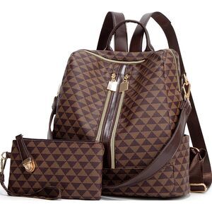 5060 Backpack Purse PU Leather Travel Satchel Handbag Convertible Design
